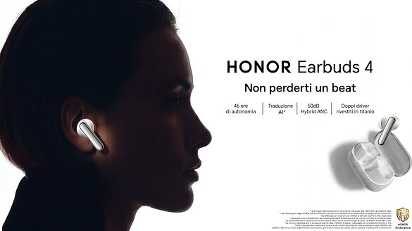 HONOR Earbuds 4 ufficiali: doppio driver in titanio e 46 ore di autonomia a 69,90€