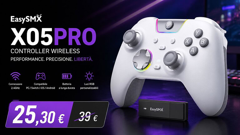 Controller EasySMX X05PRO al minimo storico su Amazon con sconto del 30%