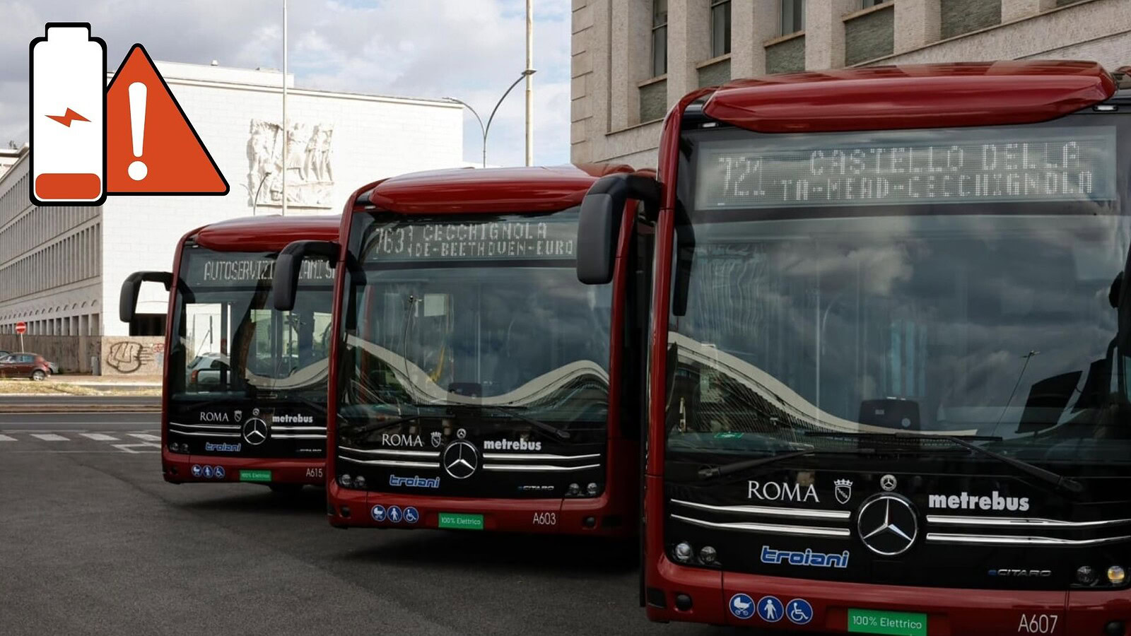 Bus elettrici a Roma, scaricano prima del turno: è già polemica