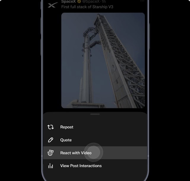 X video reaction su iPhone