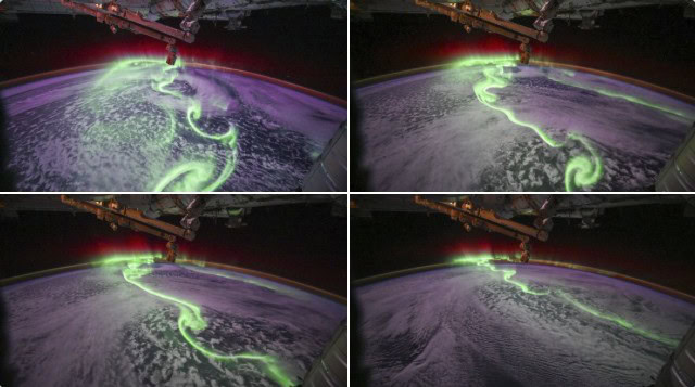 Aurora boreale vista dallo spazio