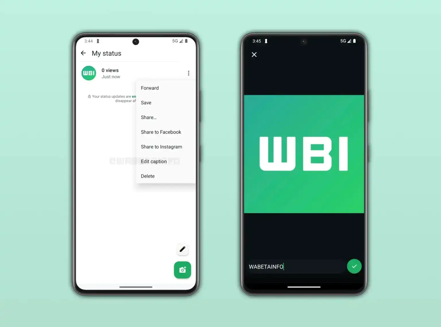 WhatsApp modificare didascalia