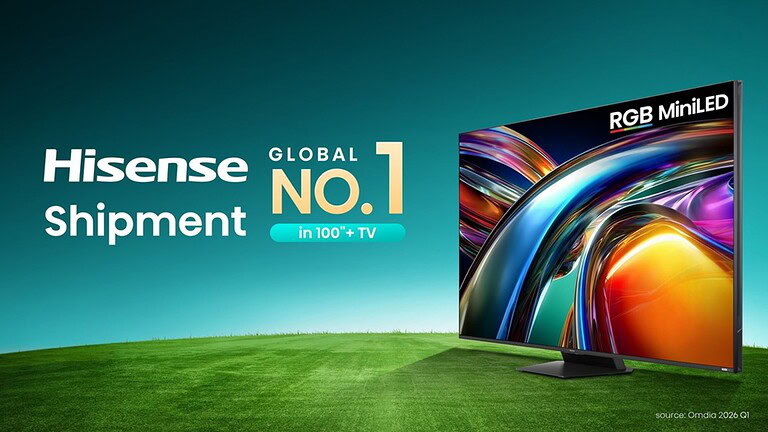 Hisense domina i TV da 100 pollici: quota globale al 55,2% nel Q1 2026