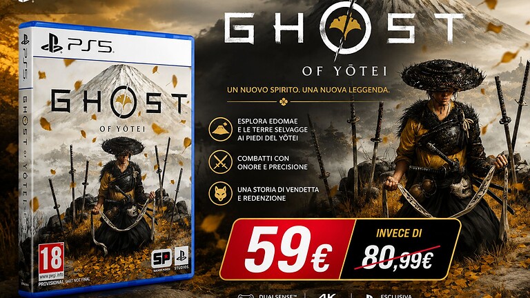 Ghost of Yotei al minimo storico su Amazon: l'esclusiva PS5 da non perdere
