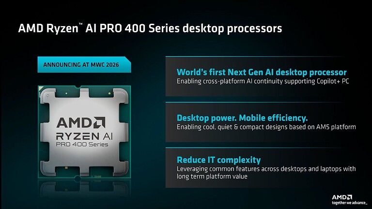 AMD Ryzen AI PRO 400 e il primo chip 3D V-Cache PRO in arrivo nel 2026