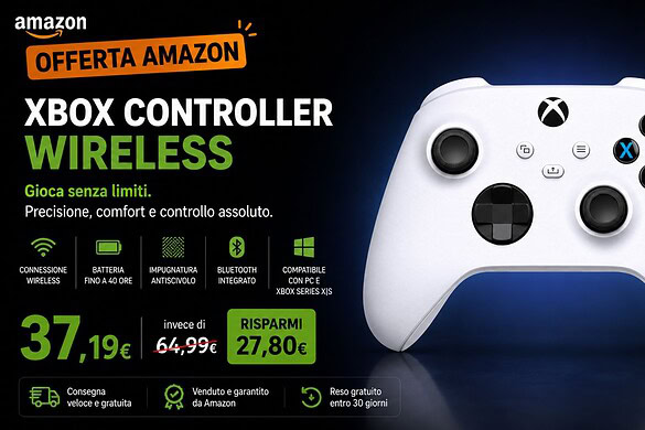 Xbox Wireless Controller in offerta su Amazon: sconto del 39%