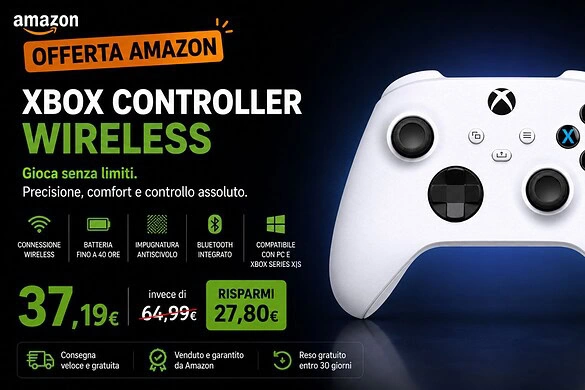 Xbox Wireless Controller in offerta su Amazon: sconto del 39%