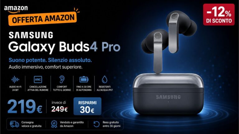 Samsung Galaxy Buds4 Pro In Offerta Su Amazon: Prezzo E Sconto Col Coupon