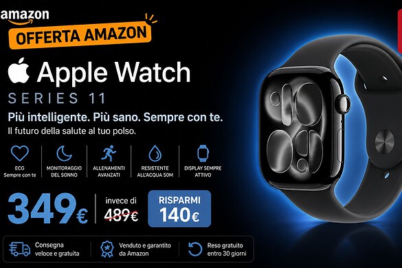 Apple Watch Series 11 da 46 mm al minimo storico su Amazon: -140€