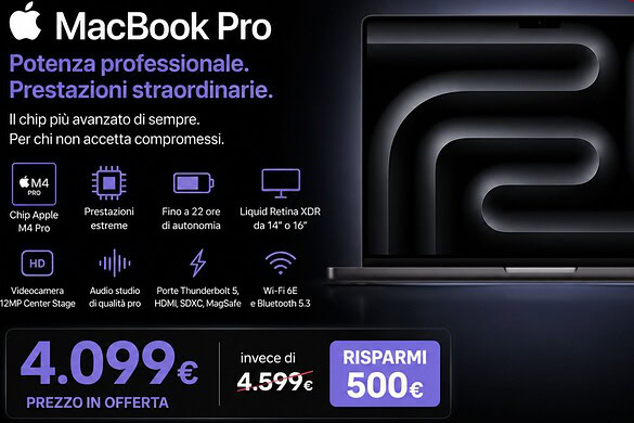 MacBook Pro M5 Max crolla di 500€ su Amazon: l’offerta sul top Apple