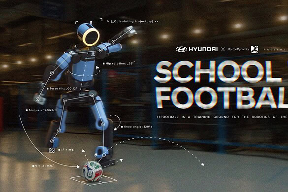 Hyundai: il robot Atlas di Boston Dynamics impara a giocare a calcio