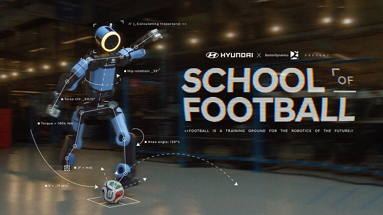 Hyundai: il robot Atlas di Boston Dynamics impara a giocare a calcio