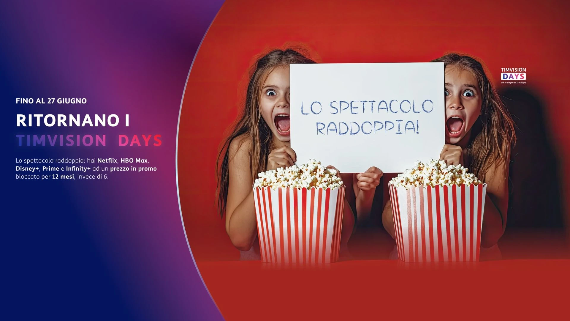 TimVision Days Estate: promo 12 mesi su Netflix, HBO Max e Disney+