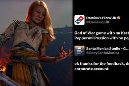 God of War Laufey, Domino’s punzecchia Sony: la replica è virale