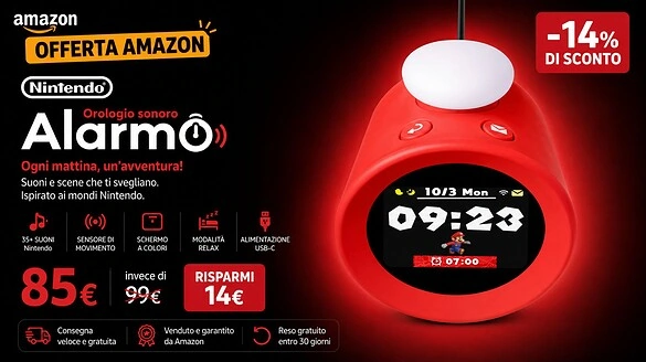 Nintendo Alarmo in offerta su Amazon: la sveglia dei videogiochi