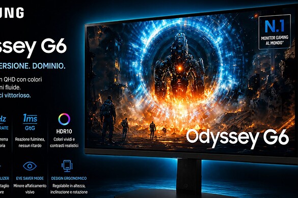 Samsung Odyssey G6 in offerta a 282€ su Amazon: QHD a 350Hz al 43% in meno