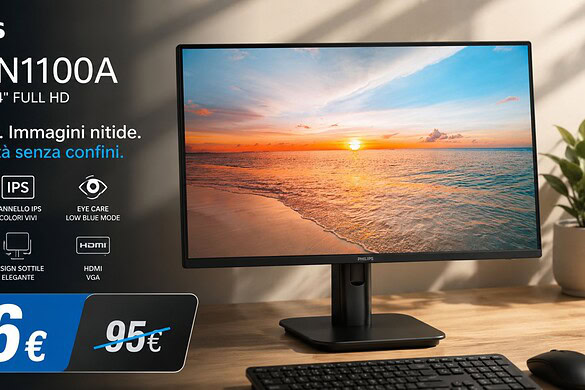 Monitor Philips 23,8″ a 64€ su Amazon: lo sconto da non perdere