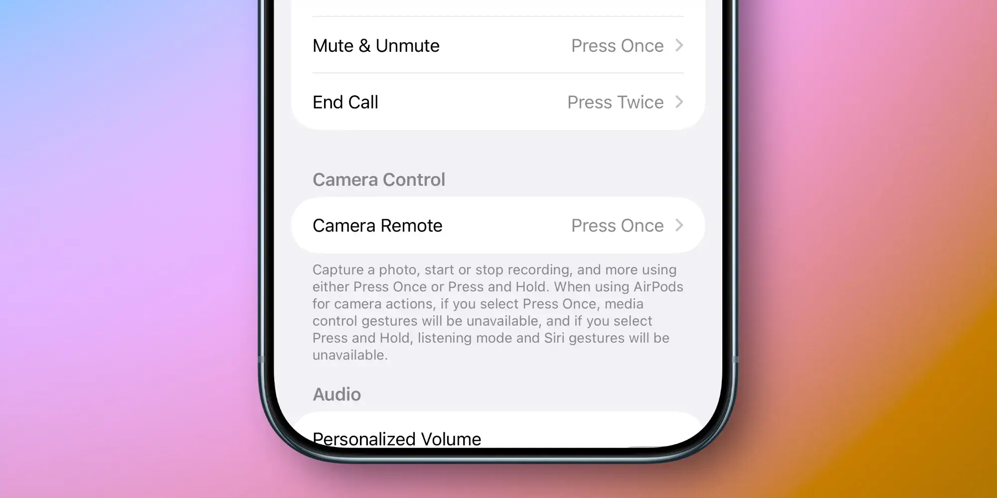 iOS 26: potete usare gli AirPods come telecomando della fotocamera di iPhone