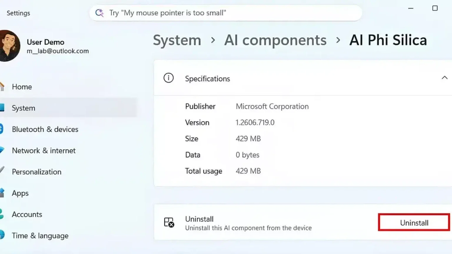 Windows 11 ora permette di disinstallare i modelli AI: ecco come - disinstallare modelli AI Windows