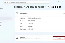 Windows 11 ora permette di disinstallare i modelli AI: ecco come
