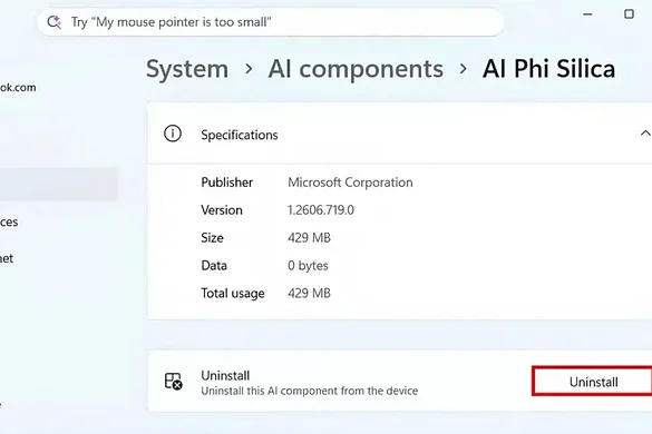 Windows 11 ora permette di disinstallare i modelli AI: ecco come