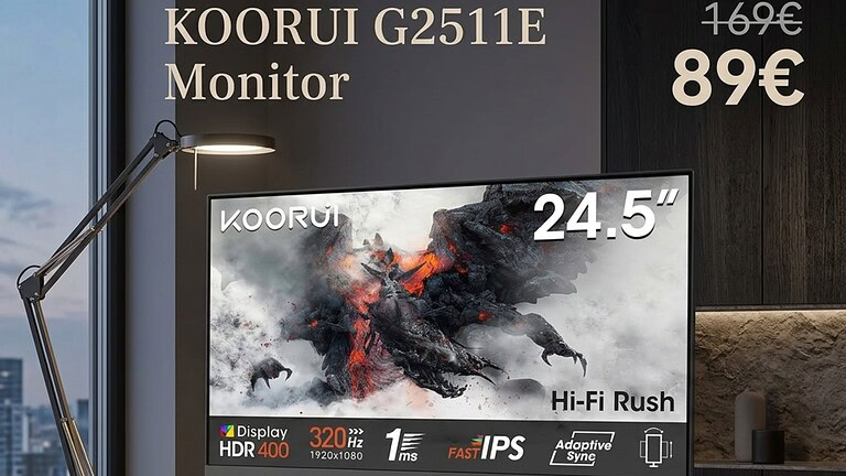 Monitor KOORUI G2511E, Fast IPS e 320Hz a meno di 90 euro