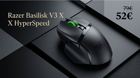 Razer Basilisk V3 X HyperSpeed a 52,49€ su Amazon: il mouse wireless costa il 34% in meno