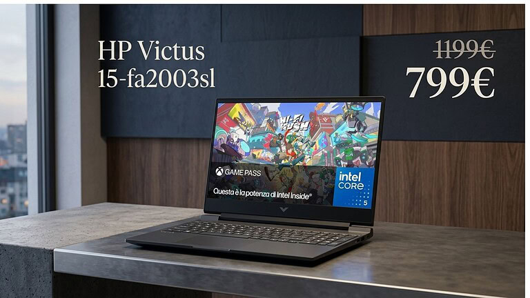 HP Victus 15 con RTX 5050 crolla a 799€ su Amazon: sconto del 33%