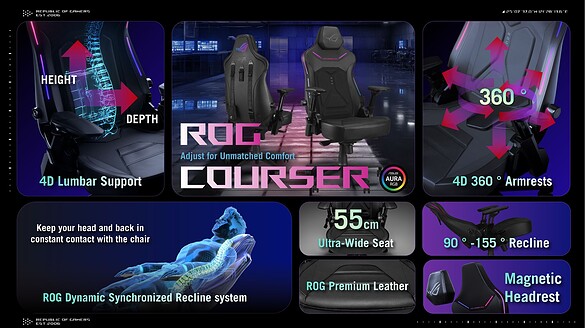 ASUS ROG Courser e Core sono ufficiali: nuove sedie gaming ergonomiche