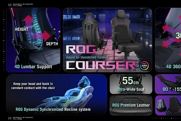 ASUS ROG Courser e Core sono ufficiali: nuove sedie gaming ergonomiche