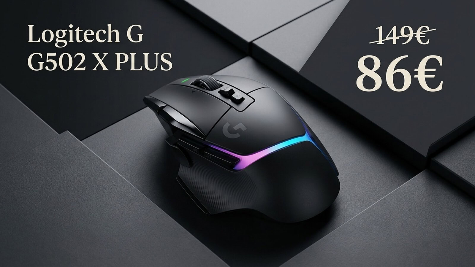 Logitech G502 X PLUS in offerta: mouse gaming wireless al 52% di sconto