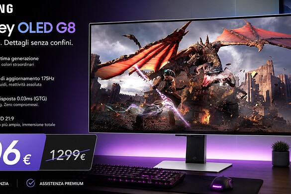 Samsung Odyssey OLED G8 in offerta: 4K, QD-OLED e 240Hz a 806€