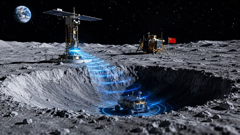 Energia wireless sulla Luna: la soluzione cinese per i crateri al buio