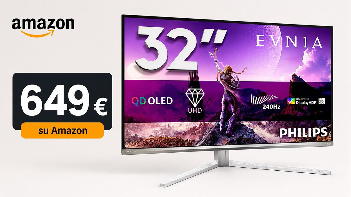 Monitor Philips 4K 240 Hz in offerta su Amazon a 649€