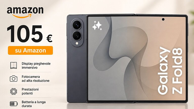 Samsung Galaxy Fold8 in offerta su Amazon con SmartTag2 in regalo