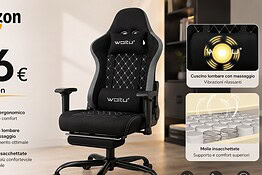 Sedia da gaming con massaggiatore al minimo storico: sconto del 37%