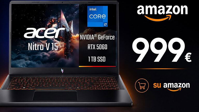 Acer Nitro V 15 con RTX 5060 al minimo storico su Amazon