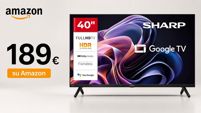 Smart TV Sharp 40HF2365E in offerta su Amazon a 189,90€ con Google TV