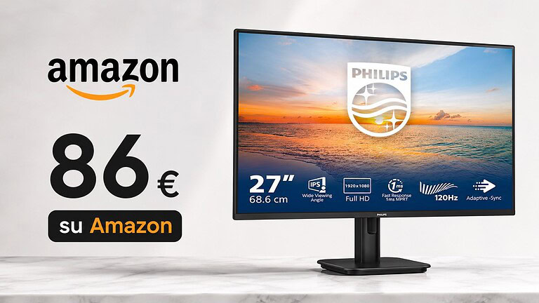 Monitor Philips 27 pollici in offerta su Amazon: IPS Full HD a 86€