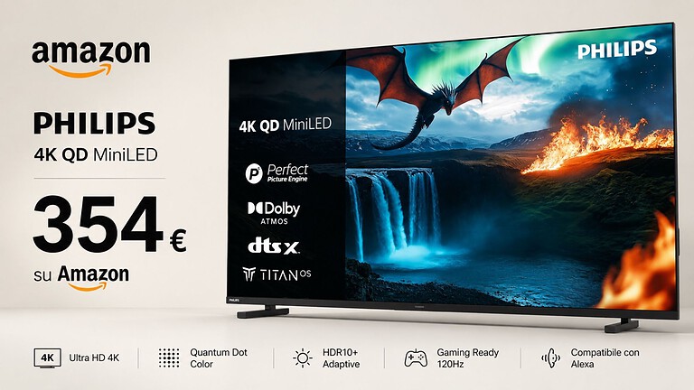 Philips 55MLED820 in offerta su Amazon a 354 euro con Mini LED
