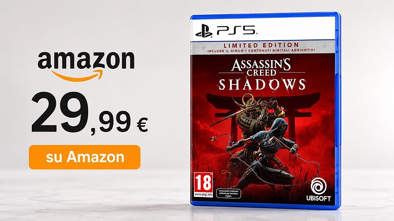 Assassin's Creed Shadows al minimo storico su Amazon: -40%