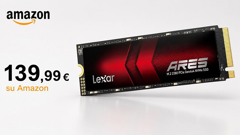 SSD Lexar Ares 1TB al minimo storico su Amazon: -30%