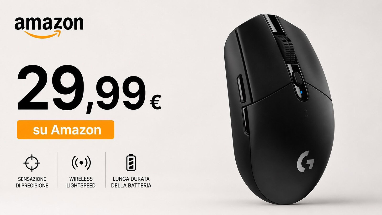 Logitech G305 in offerta su Amazon al 50% di sconto
