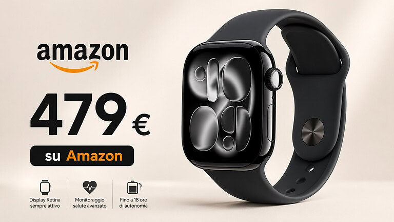 Apple Watch Series 11 crolla a 479€ su Amazon: sconto di 100 euro