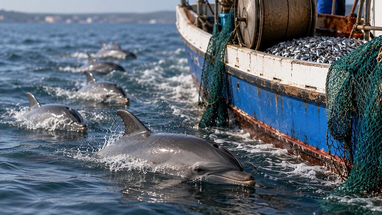 Delfini dell'Adriatico corrono dietro i pescherecci, lo scopo è preoccupante