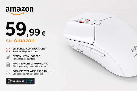 Mouse HyperX Pulsefire Haste in offerta su Amazon a 59,99 euro