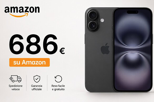 iPhone 16 in offerta su Amazon a 686 euro in due colori