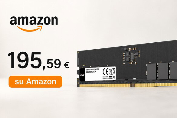 RAM Lexar 16GB DDR5 al minimo storico: sconto del 22% su Amazon