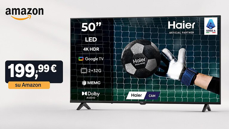 Haier H50K85FUX, TV 4K da 50 pollici a meno di 200 euro su Amazon