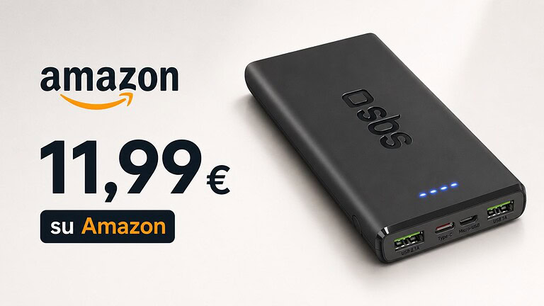 Power bank SBS in offerta su Amazon: 10.000 mAh a soli 11,99 euro